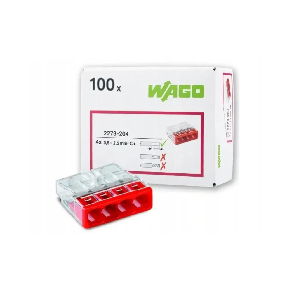 Lasklem wago 4-polig (doos 100st)