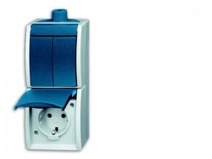 Busch-Jaeger Ocean Wandcontactdoos + Serieschakelaar Spatwaterdicht
