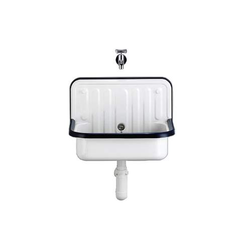 Alape Plaatstalen Uitstortgootsteen 51CM Wit Kunststof Stootrand