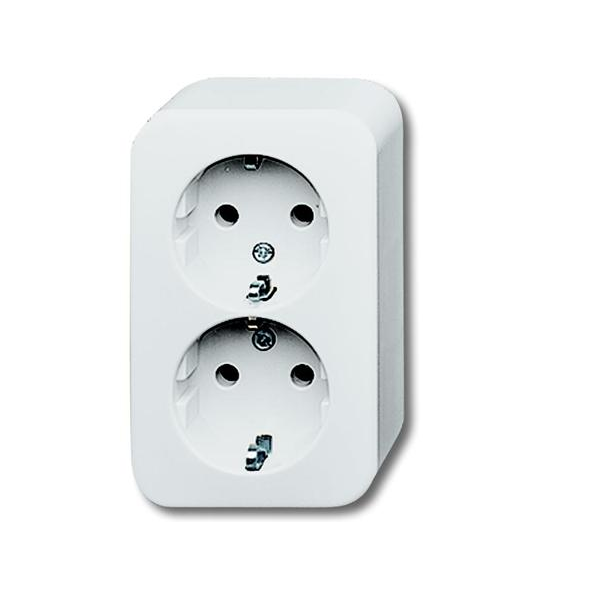 Busch-Jaeger Opbouw Wandcontactdoos 2V Randaarde KV Wit