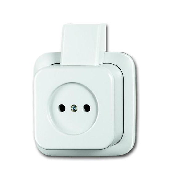 Busch-Jaeger Opbouw Wandcontactdoos 1V Zonder Randaarde Wit