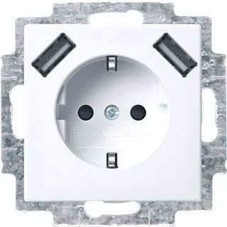 Busch-Jaeger Balance Wandcontactdoos USB 1V + Randaarde