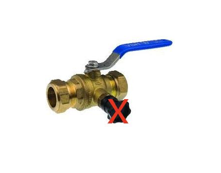 Kogelafsluiter 15mm knel excl. aftapper