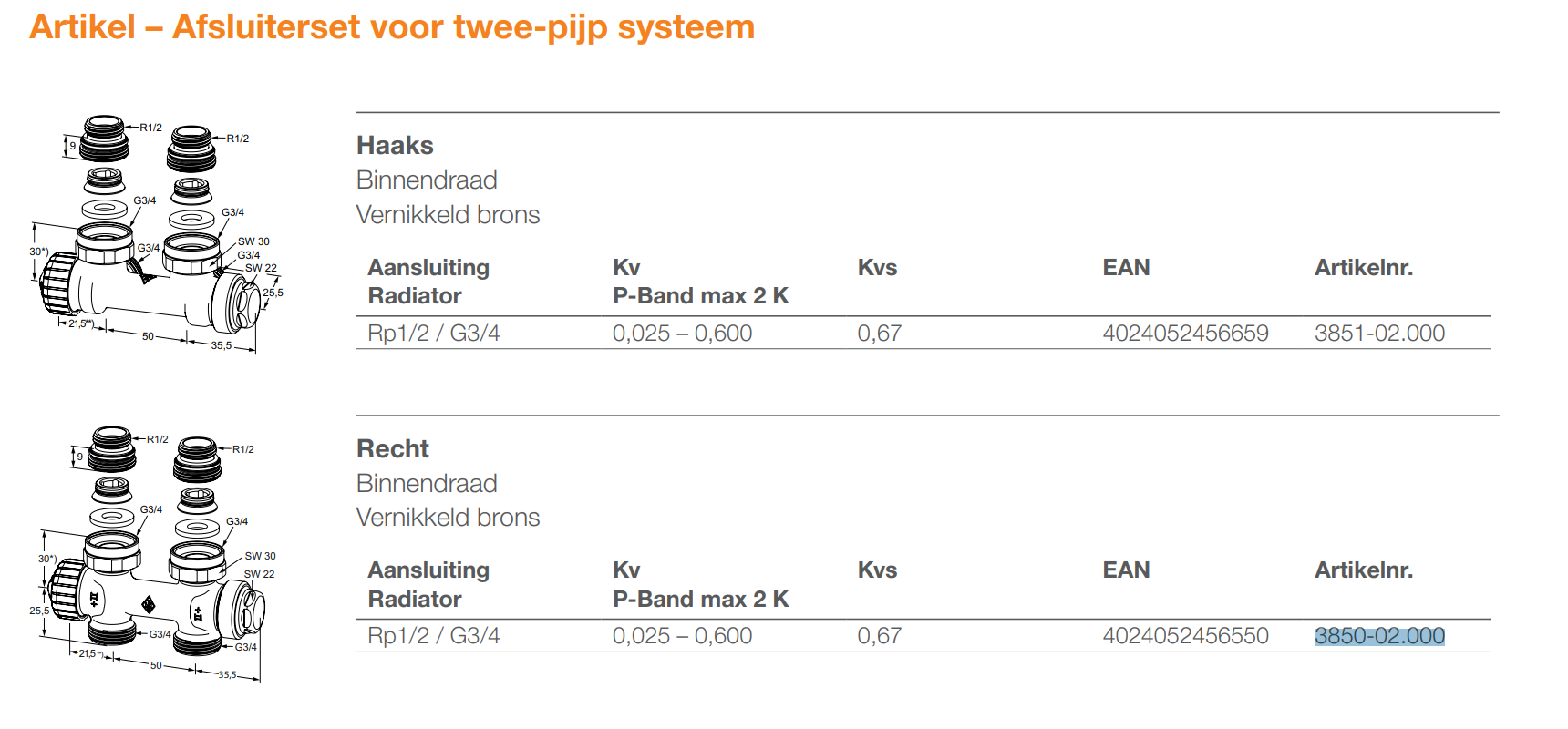 Heimeier multilux haaks 3/4 - Afbeelding 2