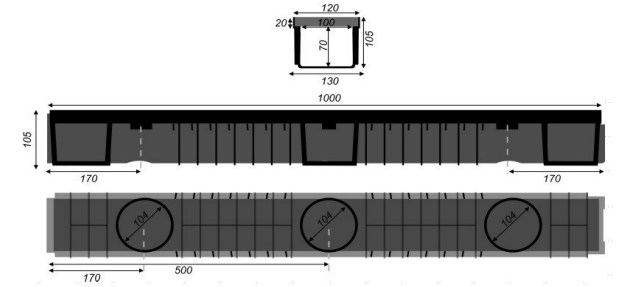 BULK ACTIE! Afvoergoot met Gegalvaniseerd Rooster 60 Meter - Afbeelding 2