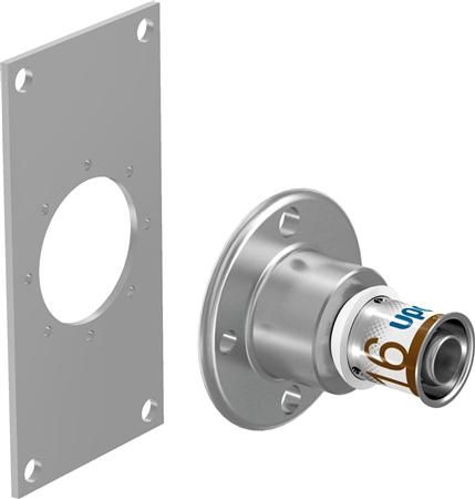 Uponor S-Press Plus Muurplaat Wanddoorvoer 16x1/2