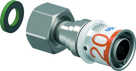 Uponor S-Press Plus Rechte 2- Delige Schroefbus 20 x 1/2