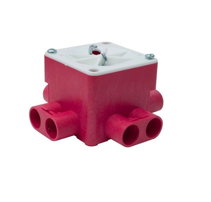 Brandwerende centraaldoos vierkant 55mm 8x16mm bodemzijde inclusief deksel