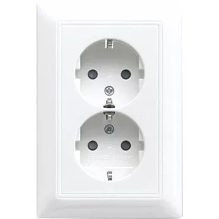 Busch-Jaeger Balance Wandcontactdoos 2V + Randaarde