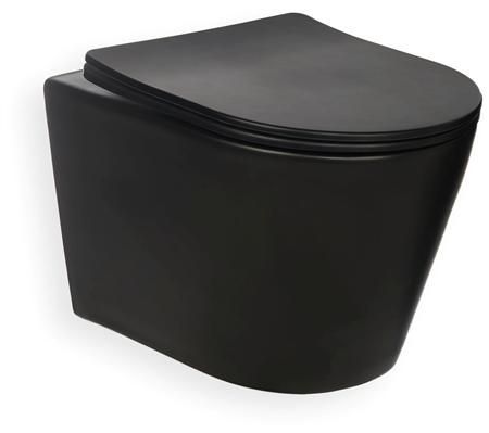 ODIN WC Mat Zwart + Softclose - 49CM