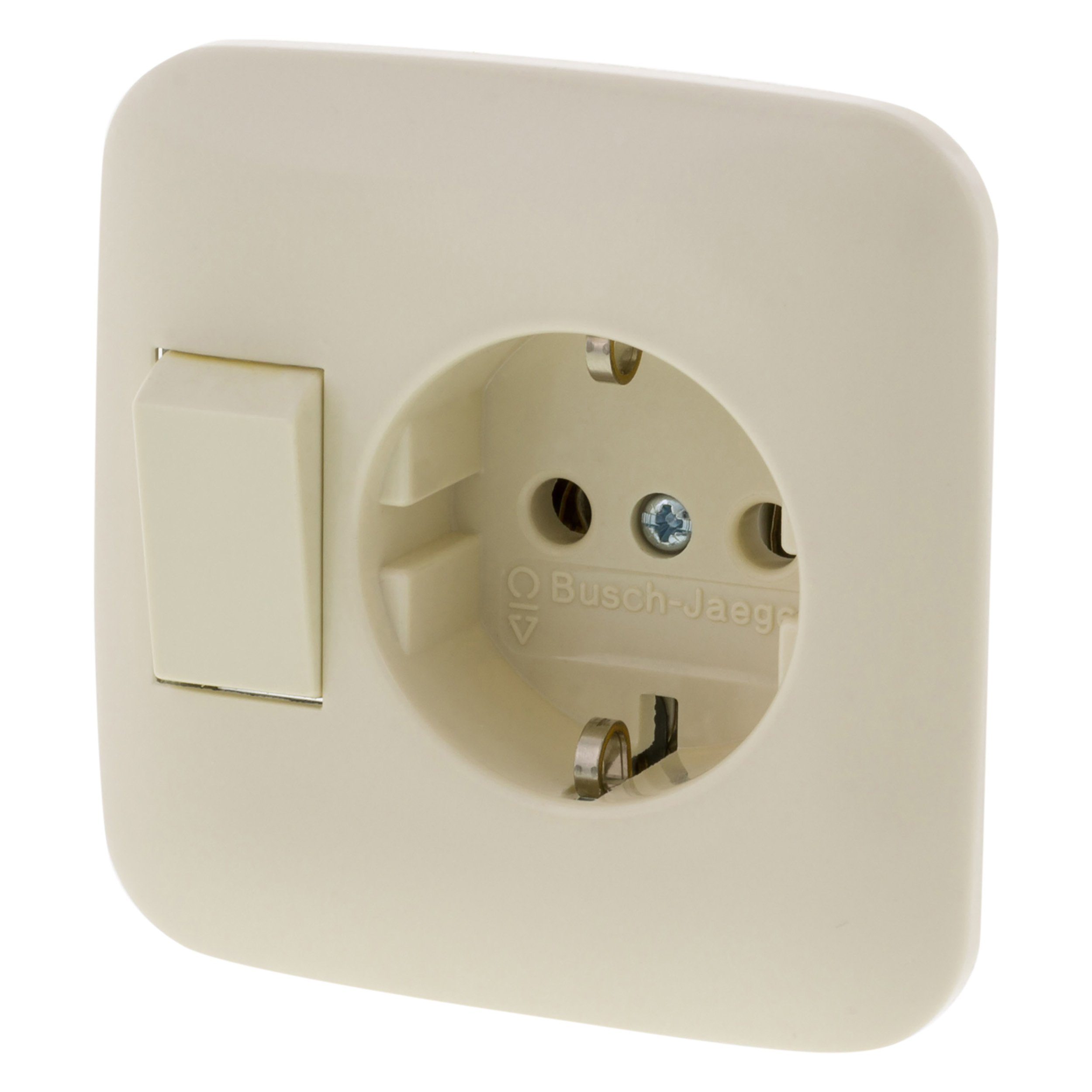 Busch-Jaeger Reflex Combi Wandcontactdoos + Wisselschakelaar Crème