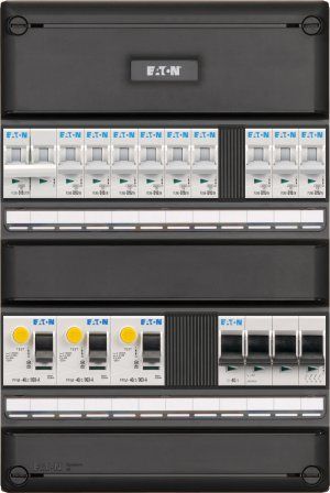 Eaton Groepenkast 3-Fase, 9 Groepen, 3 Aardlekschakelaars, Kookgroep