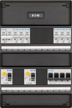 Eaton Groepenkast 3-Fase, 6 Groepen, 2 Aardlekschakelaars, Kookgroep