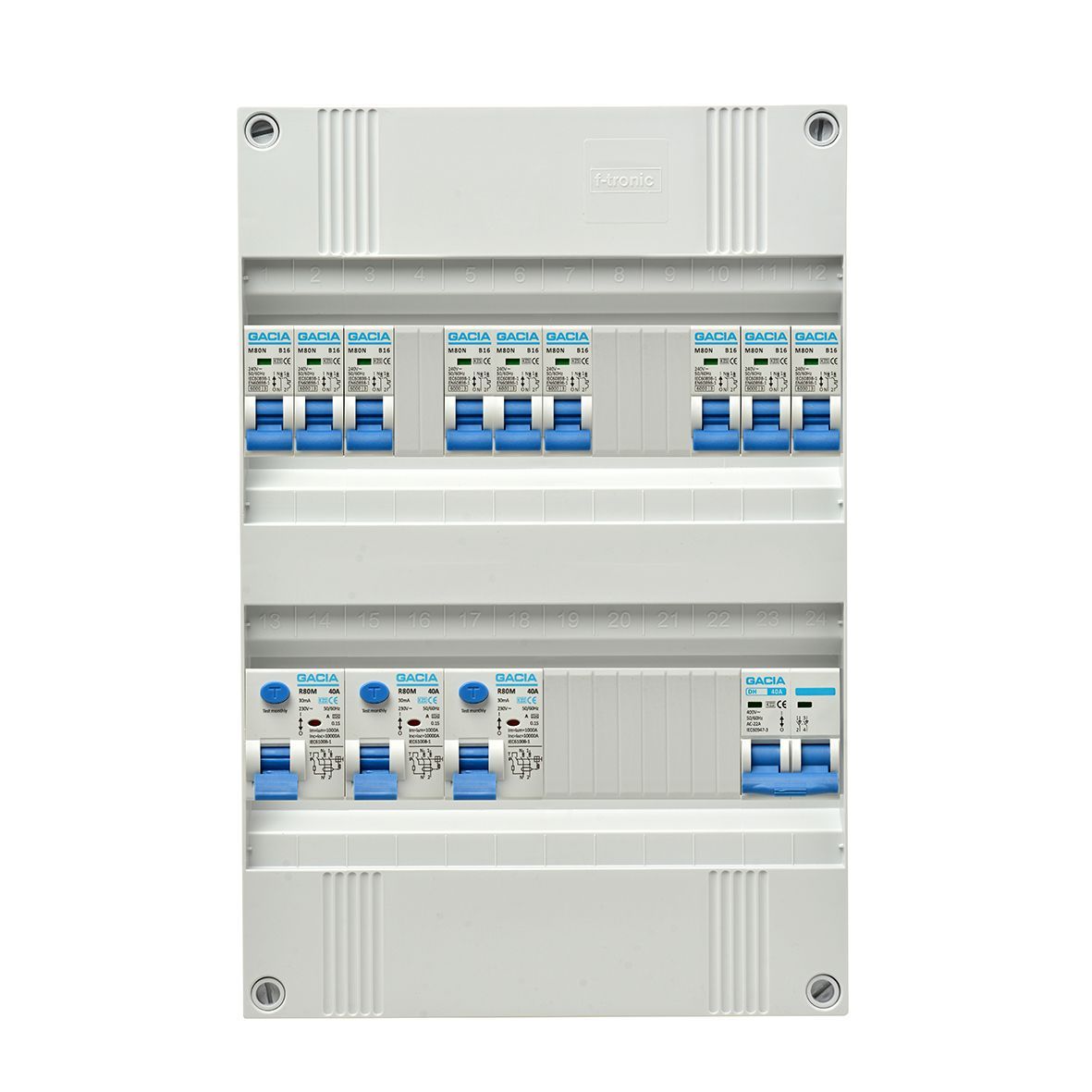 GACIA 1 Fase Groepenkast 9 Groepen 16A Compleet