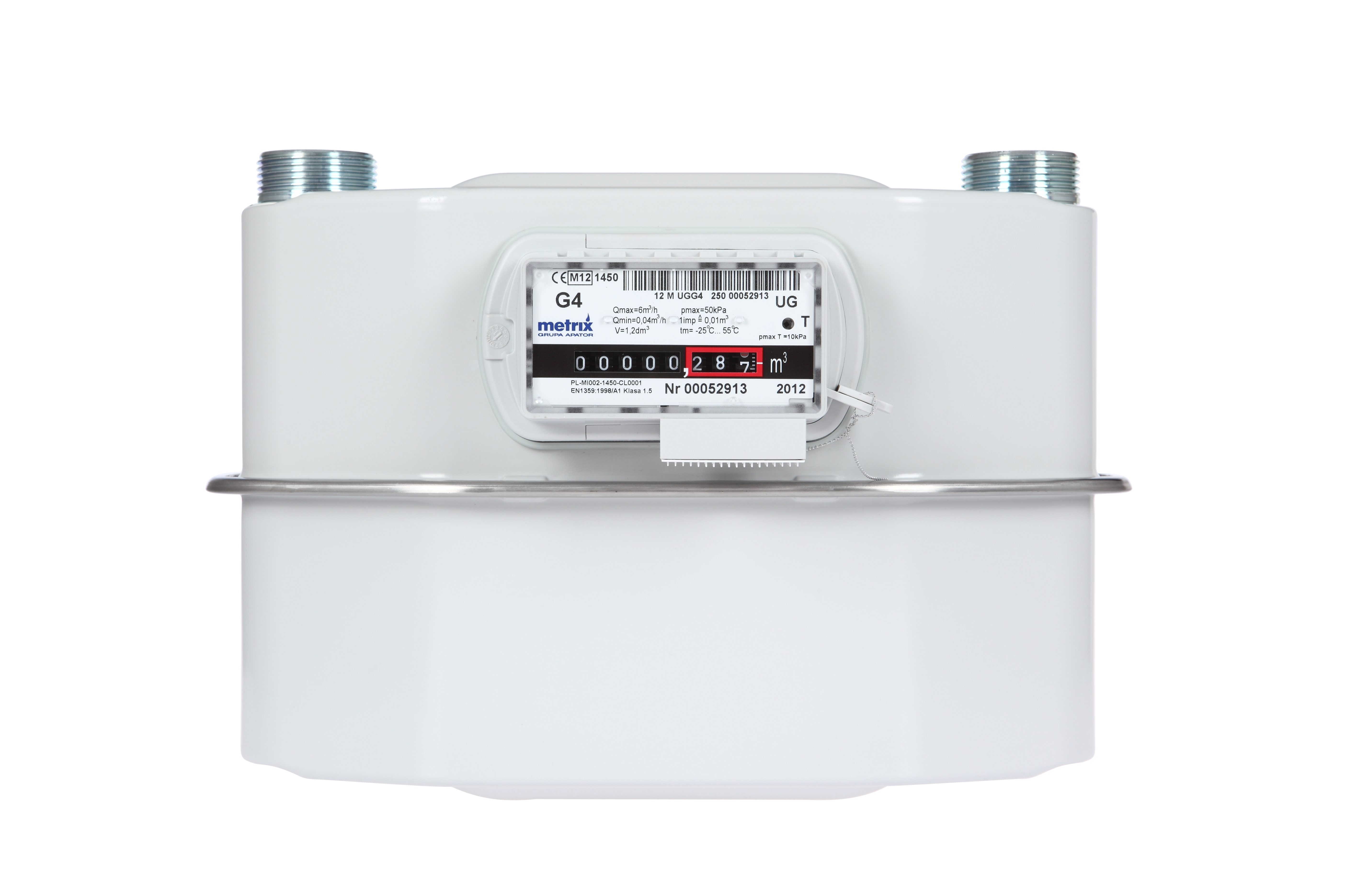 Balgengasmeter G4 220MM 2-Pijps 3/4"