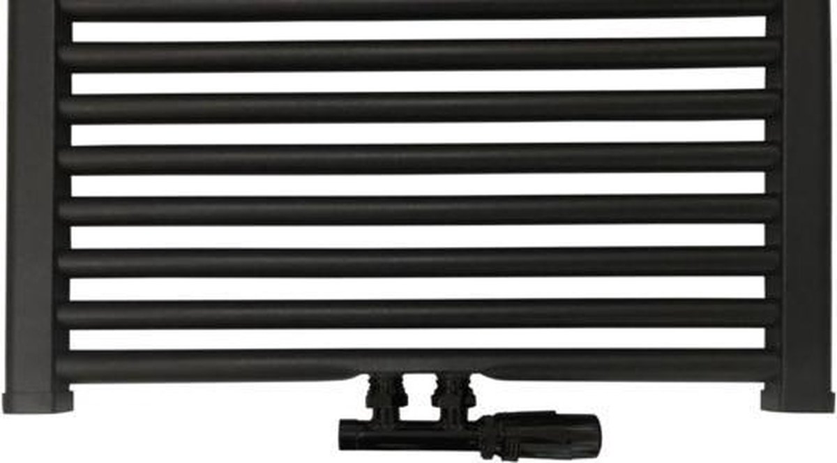 Radiator aansluitset Mat-Zwart Haaks - Afbeelding 2