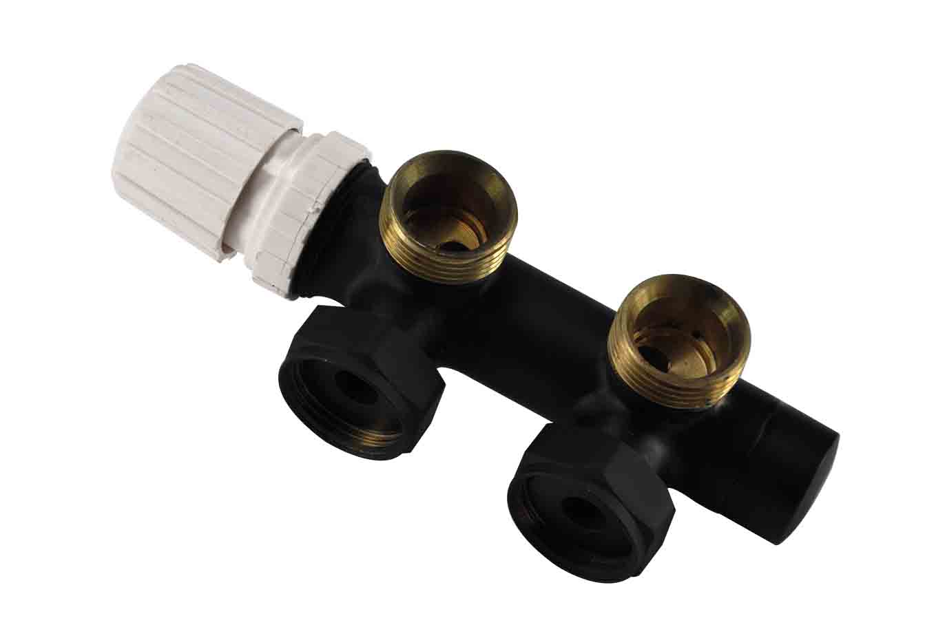 Radiator aansluitset Mat-Zwart Haaks