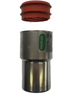 Enkelwandig Rookgas Koppelstuk RVS Mof/Spie 80MM