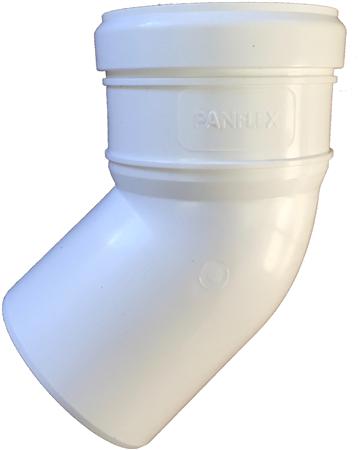 Enkelwandig Rookgas Bocht PP-S 80MM Mof/Spie – 43/45 Graden Wit
