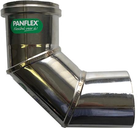 Enkelwandige Rookgas Bocht 87/90 Graden Mof/Spie 80MM