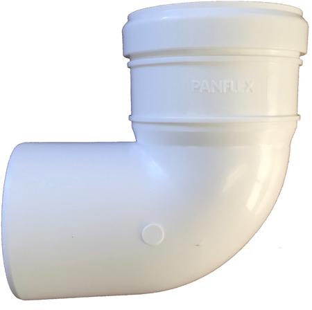 Enkelwandig Rookgas Bocht PP-S 80MM Mof/Spie – 87/90 Graden Wit