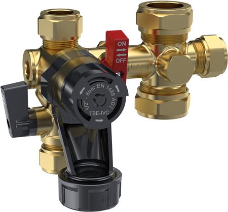 Raminex Inlaatvulcombinatie TBE-IVC 15 mm, DN15, PN10, 8 bar, Messing
