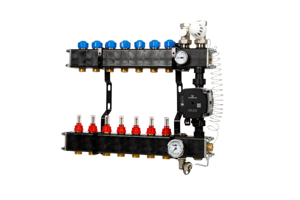 VTE Composiet 7 Groepen Verdeler + Grundfos UPM3 Pomp