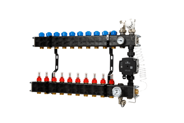 VTE Composiet 10 Groepen Verdeler + Grundfos UPM3 Pomp