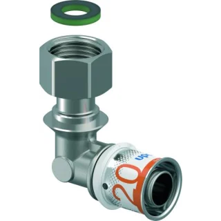 Uponor S-Press Plus Haakse 2- Delige Schroefbus 20 x 1/2