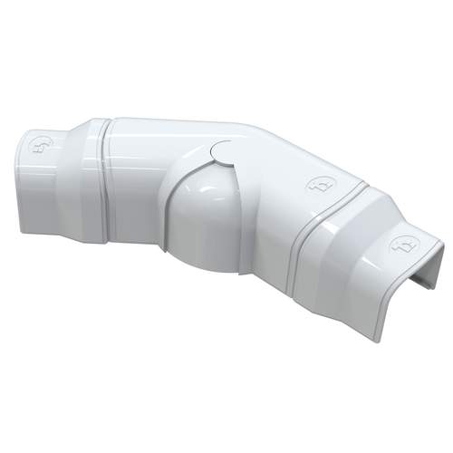 Optima Leidinggoot Platte Bocht Verstelbaar CPS75 RAL9010