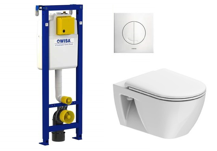 Wisa XS Set Catalano Sfera Randloos met Softclose en Bedieningspaneel Wit