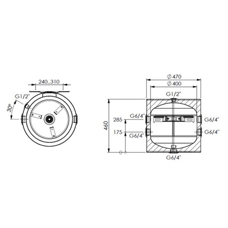 Ferroli FBM-PC0040 Buffervat 40 Liter - Afbeelding 2