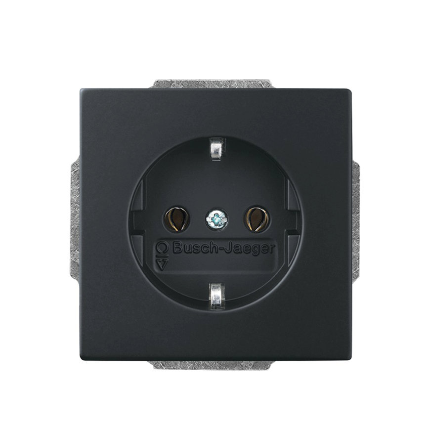 Busch-Jaeger Future Linear Wandcontactdoos 1V + Randaarde Mat Zwart