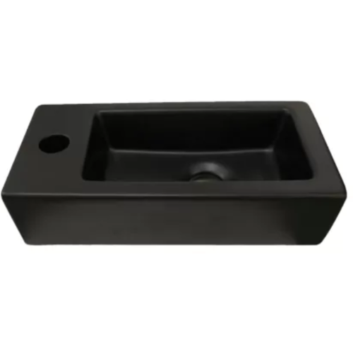 Fontein Rechthoek Links 37x18x9CM Mat-Zwart