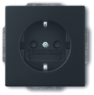 Busch-Jaeger Future Linear Wandcontactdoos 1V + Randaarde KV Mat Zwart