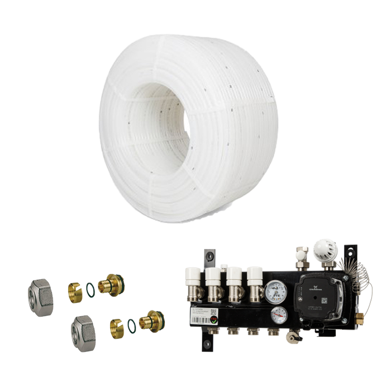 PE-RT vloerverwarming sets moeren + verdeler