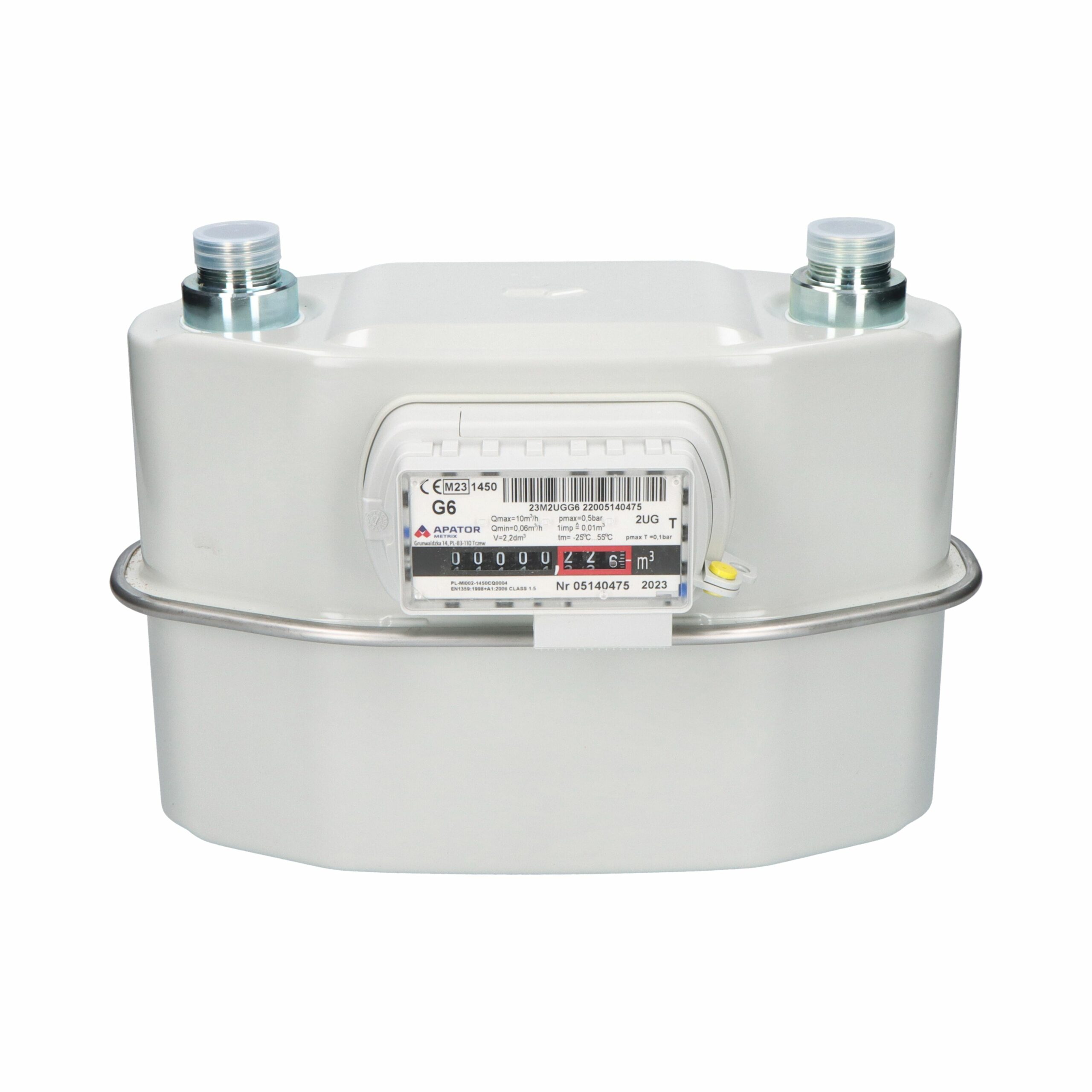 Balgengasmeter G6 220MM 2-Pijps 3/4"