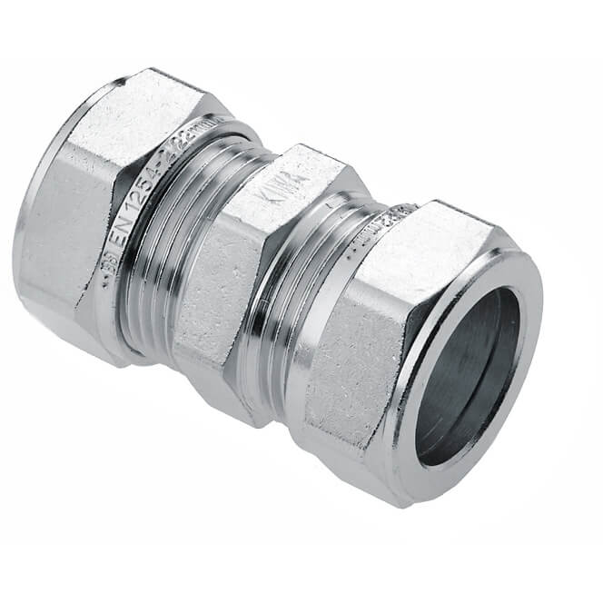 Giacomini Rechte koppeling 15mm Vernikkeld