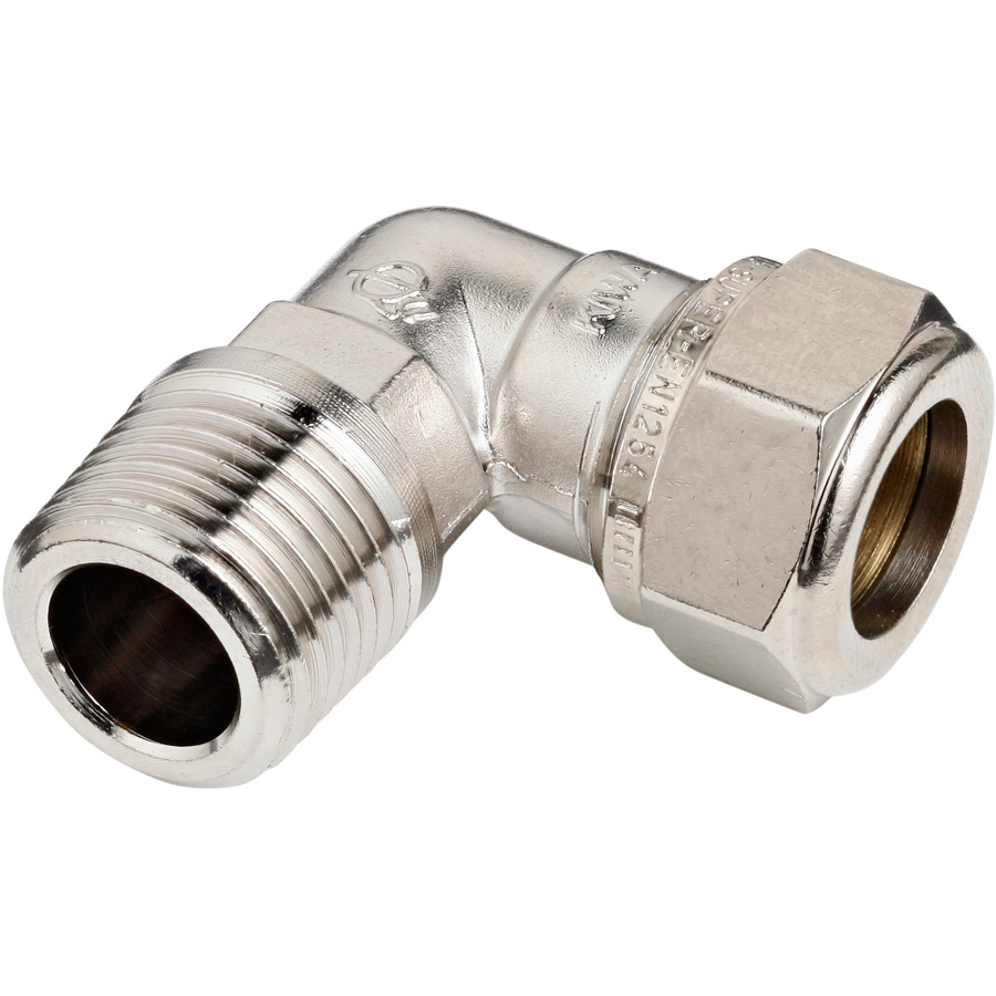 Giacomini Puntstuk haaks 15x1/2" Vernikkeld