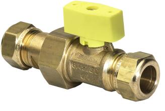 Vsh gaskogelkraan 22x22 messing 0604505