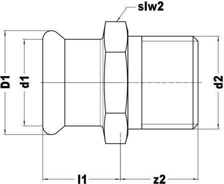 Vsh xpress c gas puntstuk 15x1/2 6211238 - Afbeelding 2