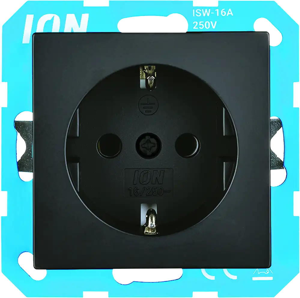 ION Industries Wandcontactdoos RA V1/J1 Mat Zwart
