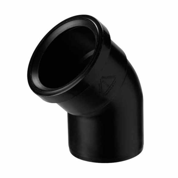 Ubbink Luchttoevoer Rolux Bocht 45° 80MM PE Zwart
