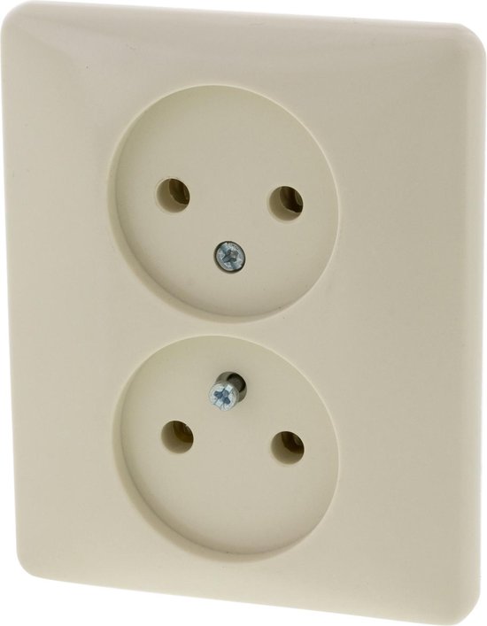 PEHA Stopcontact 2V Zonder Randaarde Cremé