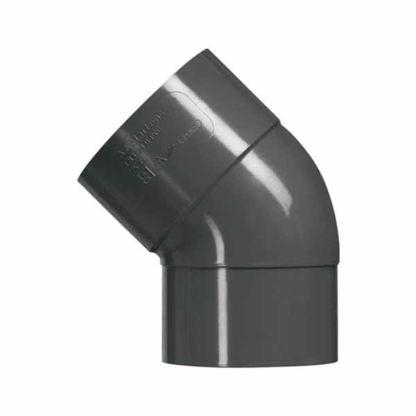 PVC HWA Bocht 80MM Mof/Spie 45 Graden Antraciet