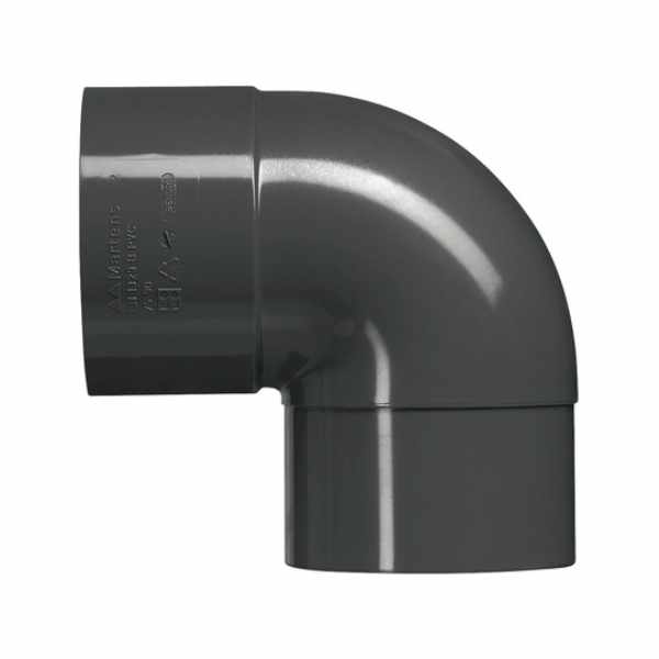PVC HWA Bocht 80MM Mof/Spie 90 Graden Antraciet