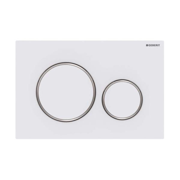 Geberit Bedieningspaneel Sigma20 Mat Wit met Chroom Ring Easy-To-Clean