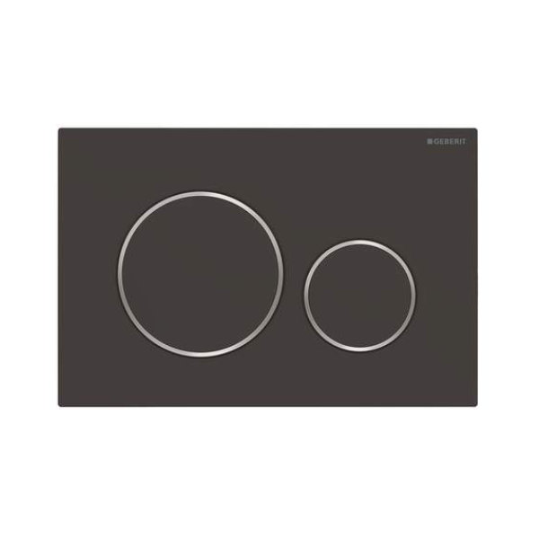 Geberit Bedieningspaneel Sigma20 Mat Zwart met Chroom Ring Easy-To-Clean