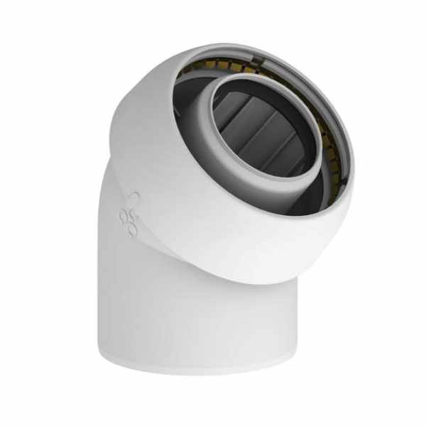 Burgerhout Easysafe PP Concentrisch Bocht 45 Graden 60/100