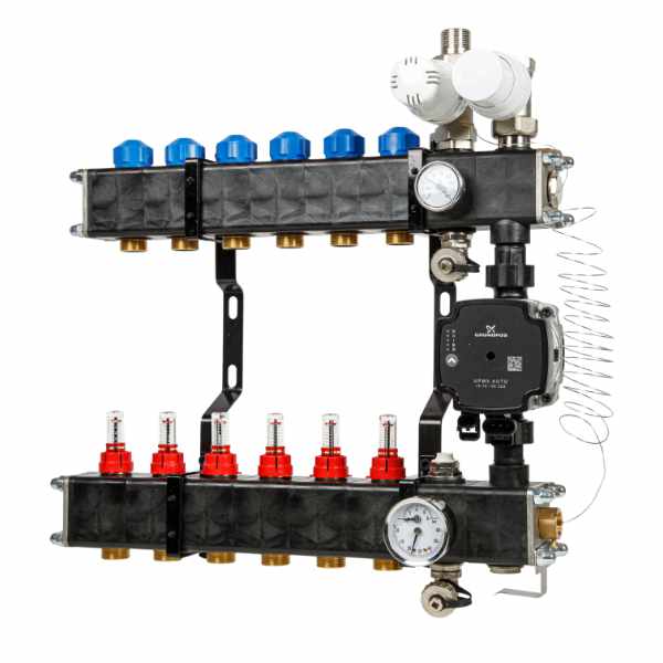 VTE Composiet Stadsverdeler Nuon/Eneco 6 Groepen met Grundfos UPM3 Pomp